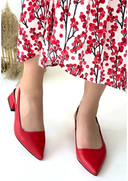Xmpdby Morji Kırmızı Cilt Topuklu Ayakkabı (Numara: 42) modelleri