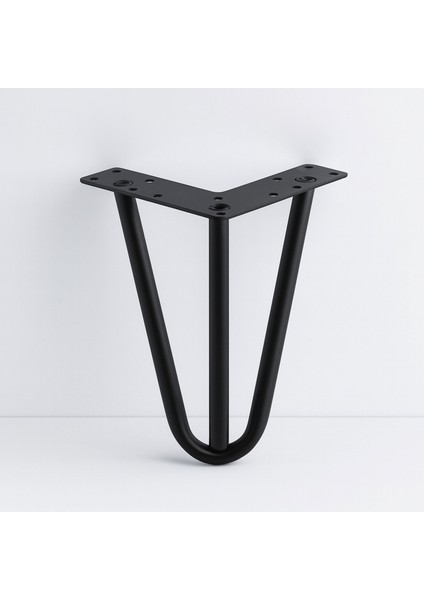 Martı 12 cm Siyah Metal Mobilya Ayağı Üçgen Modern Tasarım Koltuk Sehpa Masa Tv Ünitesi Uyumlu