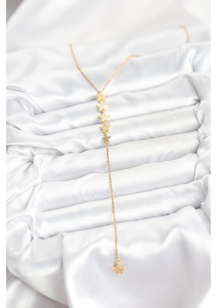 316L Çelik Zincir Gold Renk Yıldız Model Y Kolye fiyatları