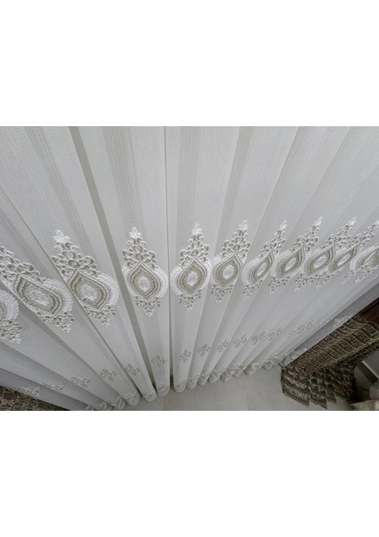 Nivemeshome 3767 Serap Gold 1/2,5 Pileli Bambu Tül Perde indirimleri