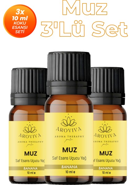 Muz 3'lü Oda Kokusu Seti - Kremalı & Besleyici (3X10ML)