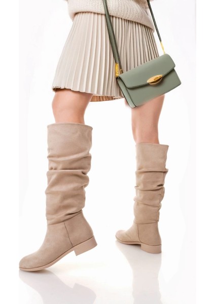 Xmpdby Winda Bej Süet Körüklü Çizme (Numara: 39) modelleri