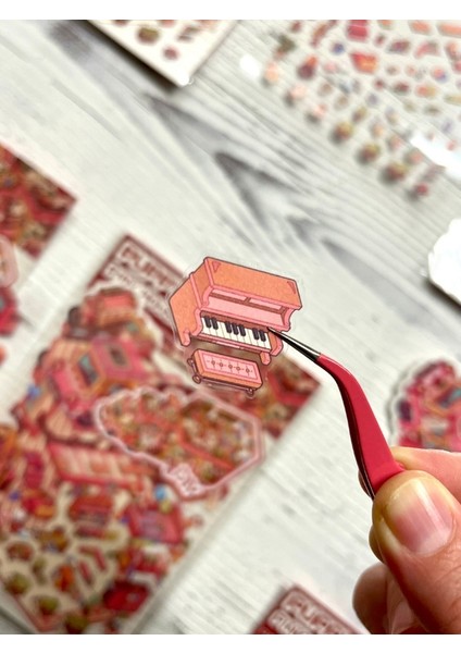 Dıy Pembe Köpek Karavanı 3D Diorama Izometrik Sticker Seti/97 Adet Sticker+Karavan Kartonu fiyatları