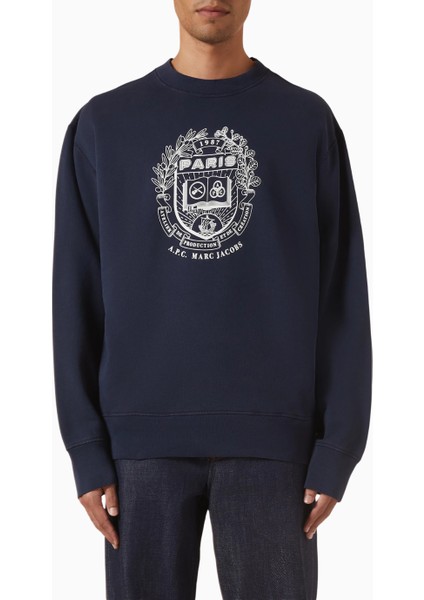 x Marc Jacobs Navy Cotton Erkek Sweatshirt