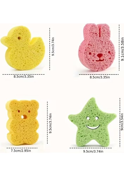 Bebek Banyo Süngeri Vücut Figürlü 4 Lü Paket fiyatları