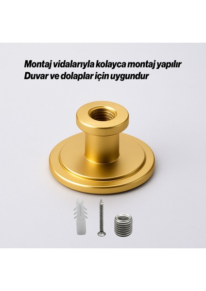 Alex Gold Altın Askı Askılık Duvar Vidalı Çanta Elbise Asma Portmanto Vestiyer Banyo Mutfak Askısı fırsatları