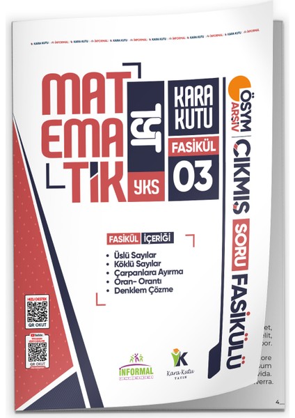 2026 TYT Matematik Kara Kutu 3.Fasikül ÖSYM Çıkmış Soru ÜSLÜ-KÖKLÜ SAYILAR-DENKLEM ÇÖZME ModülerSet