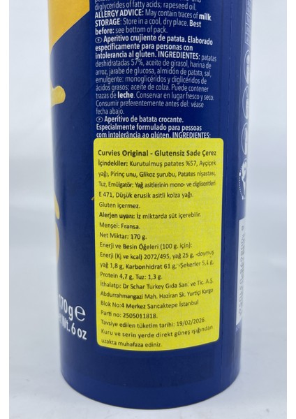 Curvies Original Glutensiz Sade Patates Cipsi modelleri