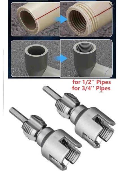 2’ Li Set Iç Dış Plastik Boru Diş Açma Seti 1/2 ve 3/4 Inç Borularla Uyumlu fiyatları