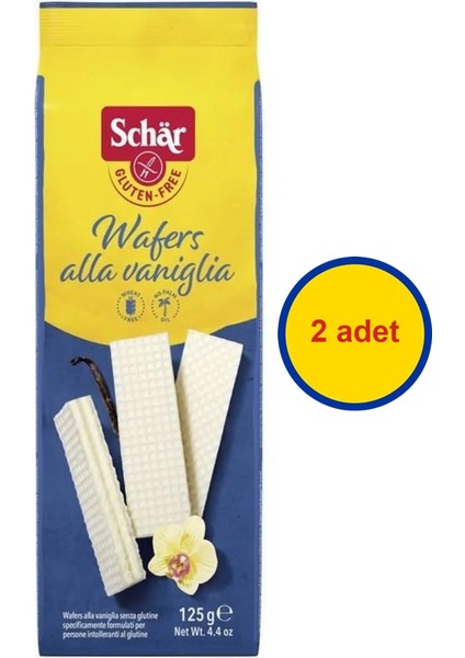Wafers Alla Vaniglia 125 G - Glutensiz Vanilya Aromalı Gofret (2 Adet)