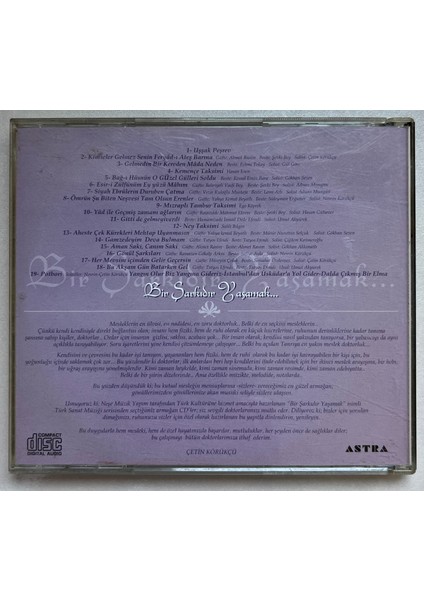 Türk Sanat Müziği Seçmeleri Uşşak CD (Orijinal Dönem Baskı Cd) fiyatları