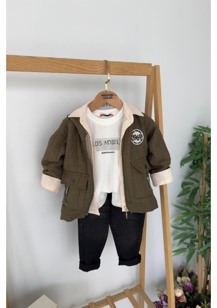 Loş Angel Kapitone Hırkalı 4 Lü Erkek çocuk takım - Yeşil