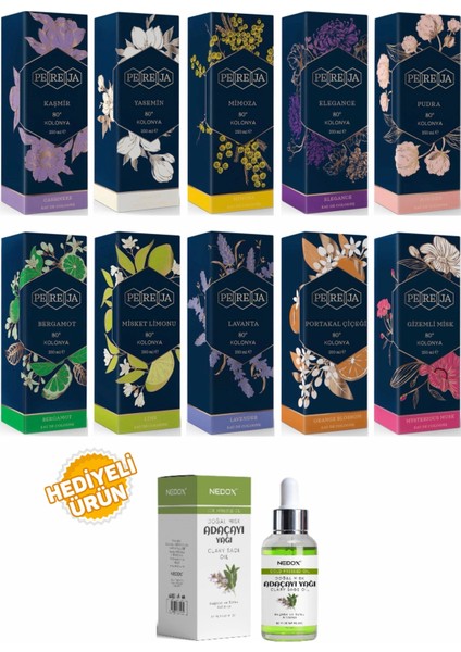 Kolonya 250 ml Cam Şişe 10 Lu Set