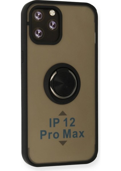 Ieg iPhone 12 Pro Max Kılıf Montreal Yüzüklü Silikon Kapak - Siyah fiyatları