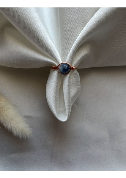 Kyanit Taşı Ayarlanabilir Bakır Renk Tel Yüzük