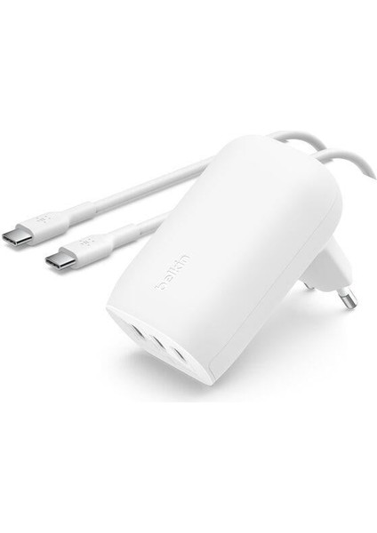 WCC002VF2MWH-B6 Boostcharge 67W 3 Port Usb-C Hızlı Şarj Aleti + Usb-C/usb-C 2m Kablo – Beyaz
