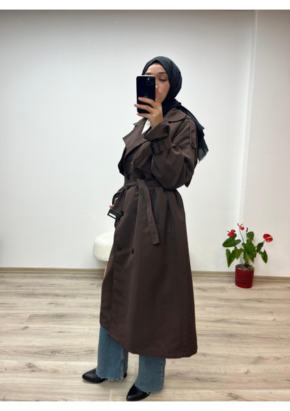 Kahverengi Astarlı Bol Kesim Torino Trençkot fırsatları