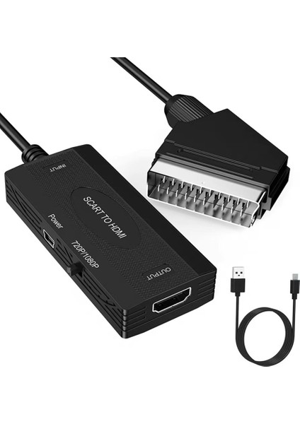 GA95 Scart To HDMI 1080P Hd Av Video Çevirici Dönüştürücü Adaptör