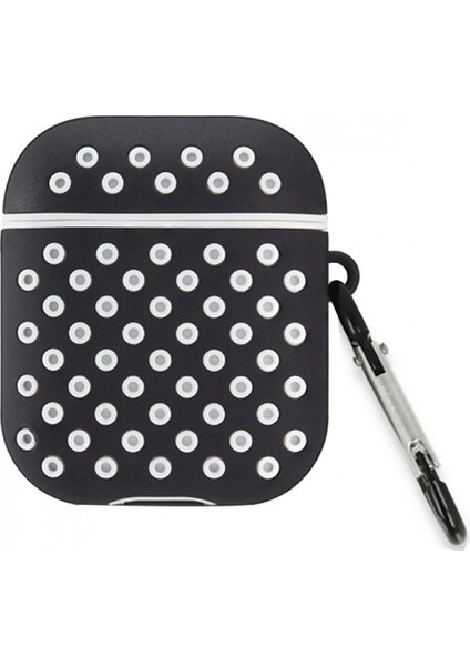 Airpods 2 (2.nesil) Spor Delikli Kılıf - Siyah-Beyaz