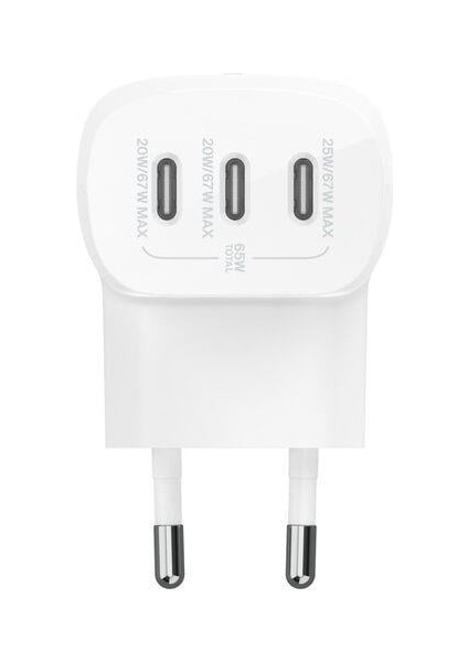 WCC002VF2MWH-B6 Boostcharge 67W 3 Port Usb-C Hızlı Şarj Aleti + Usb-C/usb-C 2m Kablo – Beyaz modelleri