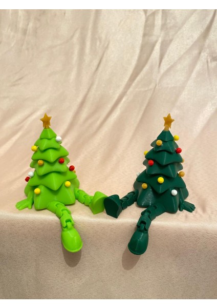 2'li Mini Yeni Yıl Ağacı ve Hediye Kutusu Eklemli Hareketli Köşe Süsü Hediyelik fırsatları