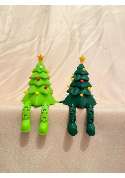 2'li Mini Yeni Yıl Ağacı ve Hediye Kutusu Eklemli Hareketli Köşe Süsü Hediyelik indirimleri