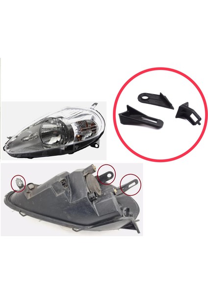 Fiat Abarth Grande Punto Mk3 199 2005-2013 89101372SX Için Sol Ön Far Ayak Tamir Seti fırsatları