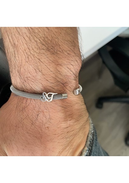 Gümüş Elyazısı Harfli Beyaz Çelik Bileklik fiyatları