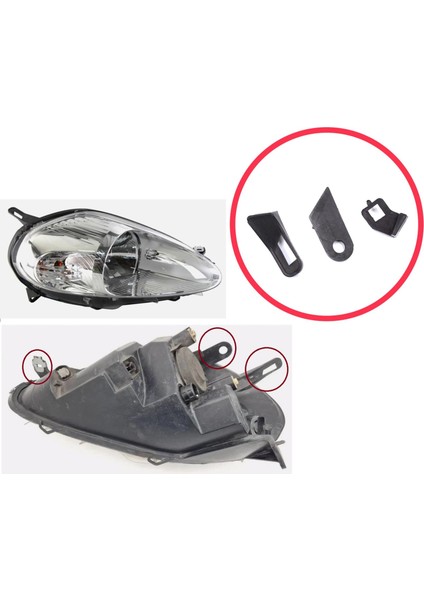 Fiat Abarth Grande Punto Mk3 199 2005-2013 89101373DX Için Sağ Ön Far Ayak Tamir Seti fırsatları