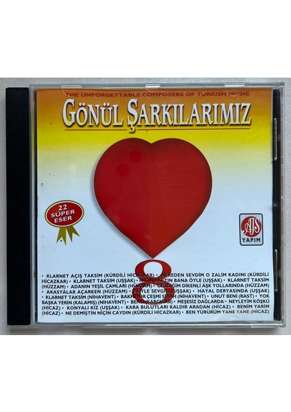 Gönül Şarkılarımız 8 (22 Süper Eser) CD (Orijinal Dönem Baskı Cd)