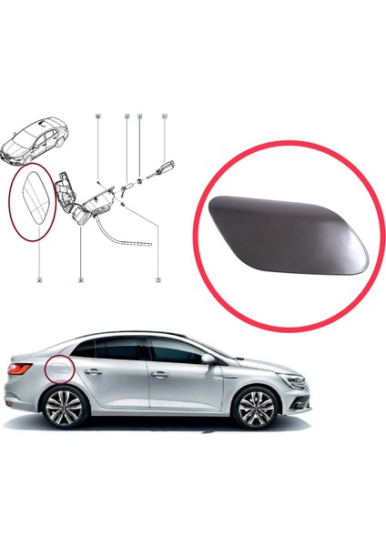 Renault Megane Mk4 Lfb 2016-ON Sedan 788304101R Için Yakıt Depo Dış Kapağı Astarlı fırsatları