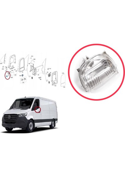 Mercedes Sprinter Mk3 907 910 2018-ON 9109064700 Için Sol Yan Kapı Ayna Sinyali Beyaz fırsatları