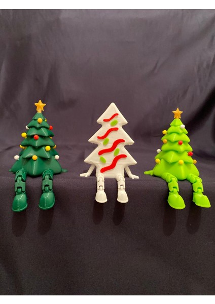 Yılbaşı Temalı Dekor Figürleri 3’lü Set – Ağaç ve Hediye Kutusu Hediyelik Konsept