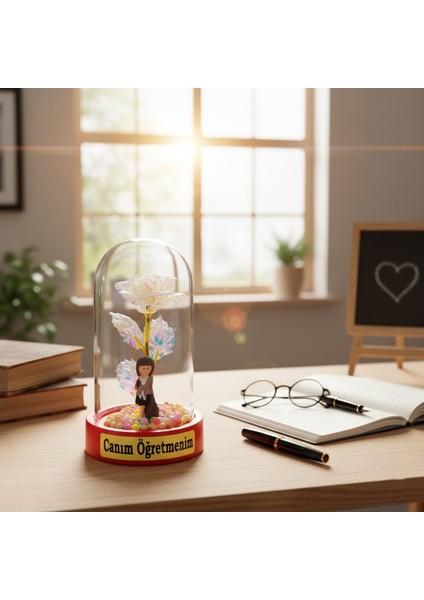 Sonsuzluk Güllü Ters Fanus - Öğretmenler Günü Hediyesi fiyatları