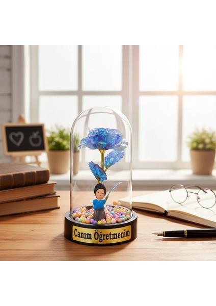 Sonsuzluk Güllü Ters Fanus - Öğretmenler Günü Hediyesi modelleri