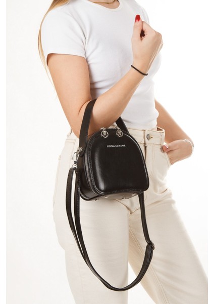 Kadın Deri Uzun Askılı El ve Omuz Çantası – Siyah – NEWPOLO363