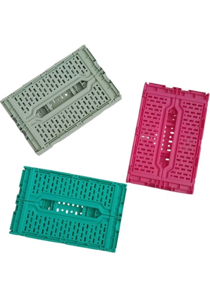 Çok Amaçlı Yer Kaplamayan Katlanır Renkli Plastik Kasa - Sepet 27X17 cm fırsatları