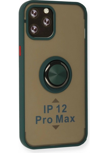 Ieg iPhone 12 Pro Kılıf Montreal Yüzüklü Silikon Kapak - Yeşil fiyatları