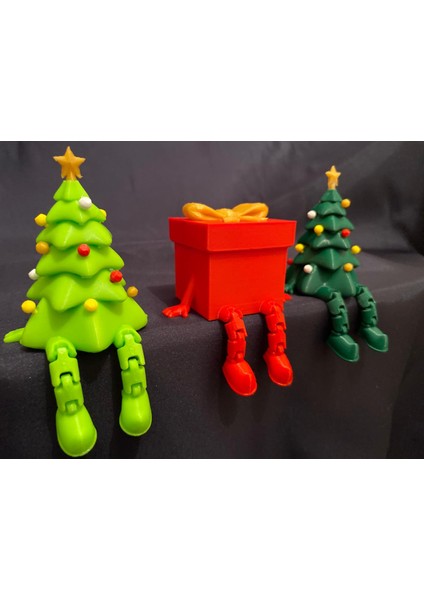 Yılbaşı Temalı Dekor Figürleri 3’lü Set – Ağaç ve Hediye Kutusu Hediyelik Konsept fiyatları