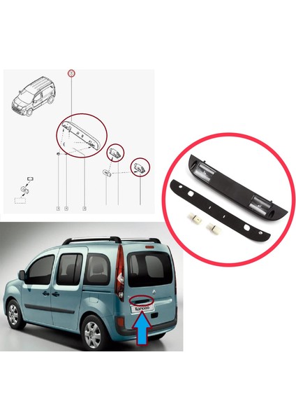 Renault Kangoo Mk2 Grand Be Bop Kw Express Fw Mpv Van 8200419876 Için Arka Plaka Aydınlatma Lambası fırsatları