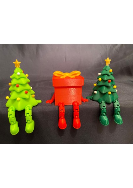 Yılbaşı Temalı Dekor Figürleri 3’lü Set – Ağaç ve Hediye Kutusu Hediyelik Konsept fırsatları