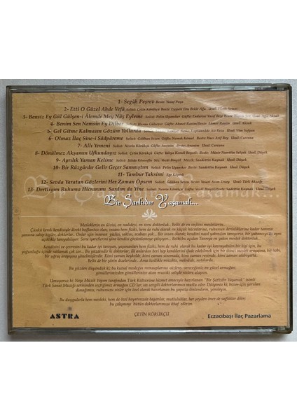 Türk Sanat Müziği Seçmeleri Segah CD (Orijinal Dönem Baskı Cd) fiyatları