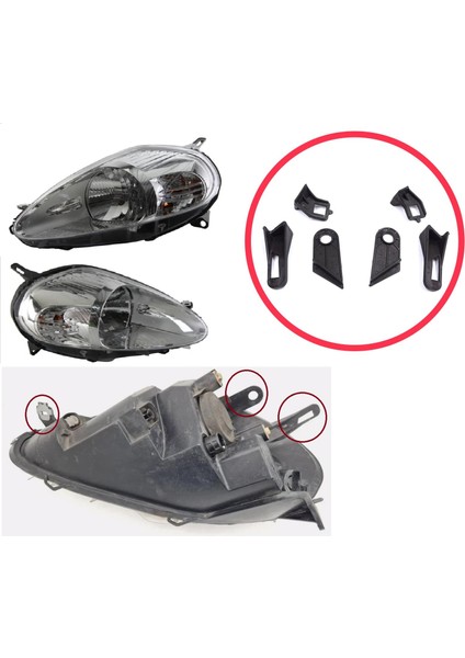 Fiat Abarth Grande Punto Mk3 199 2005-2013 89101372SX 89101373DX Için Sol Sağ Ön Far Ayak Tamir Seti fırsatları