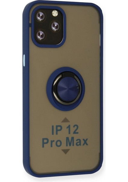 Ieg iPhone 12 Pro Max Kılıf Montreal Yüzüklü Silikon Kapak - Lacivert fiyatları
