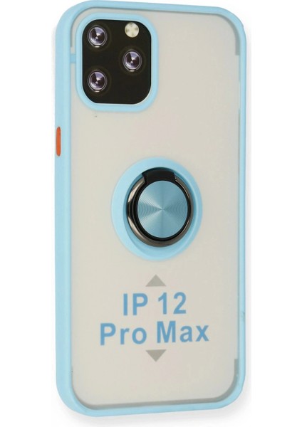 Ieg iPhone 12 Pro Max Kılıf Montreal Yüzüklü Silikon Kapak - Buz Mavi fiyatları
