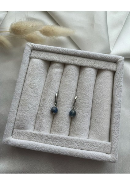 Kyanit Taşı Gümüş Kaplama Halka Küpe fiyatları