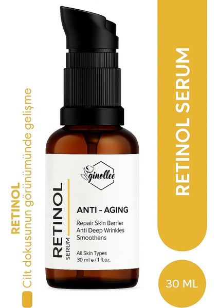 Retinol Serum 30 ml – Anti-Aging, Kırışıklık Karşıtı ve Cilt Yenileyici Serum