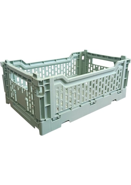 Çok Amaçlı Yer Kaplamayan Katlanır Renkli Plastik Kasa - Sepet 27X17 cm