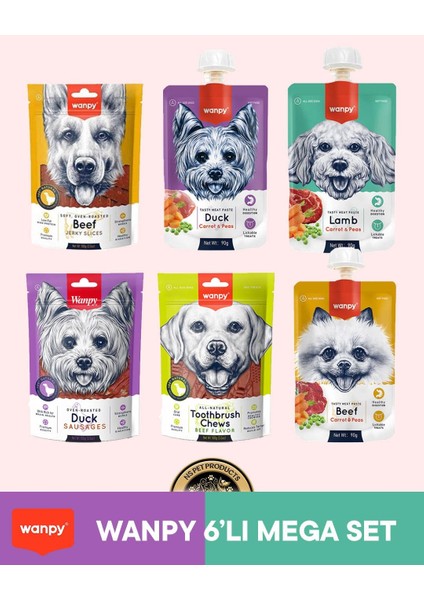 Köpek Maması 6'lı Wanpy Mega Set