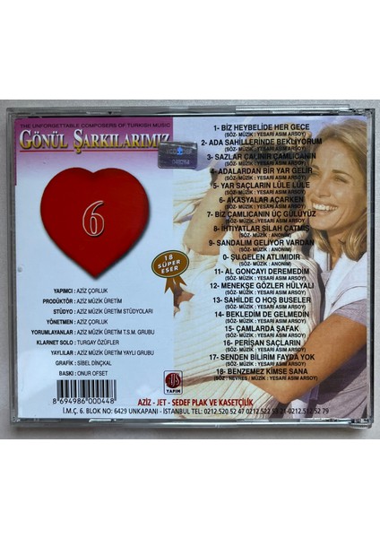 Gönül Şarkılarımız 6 (18 Süper Eser) CD (Orijinal Dönem Baskı Cd) fiyatları